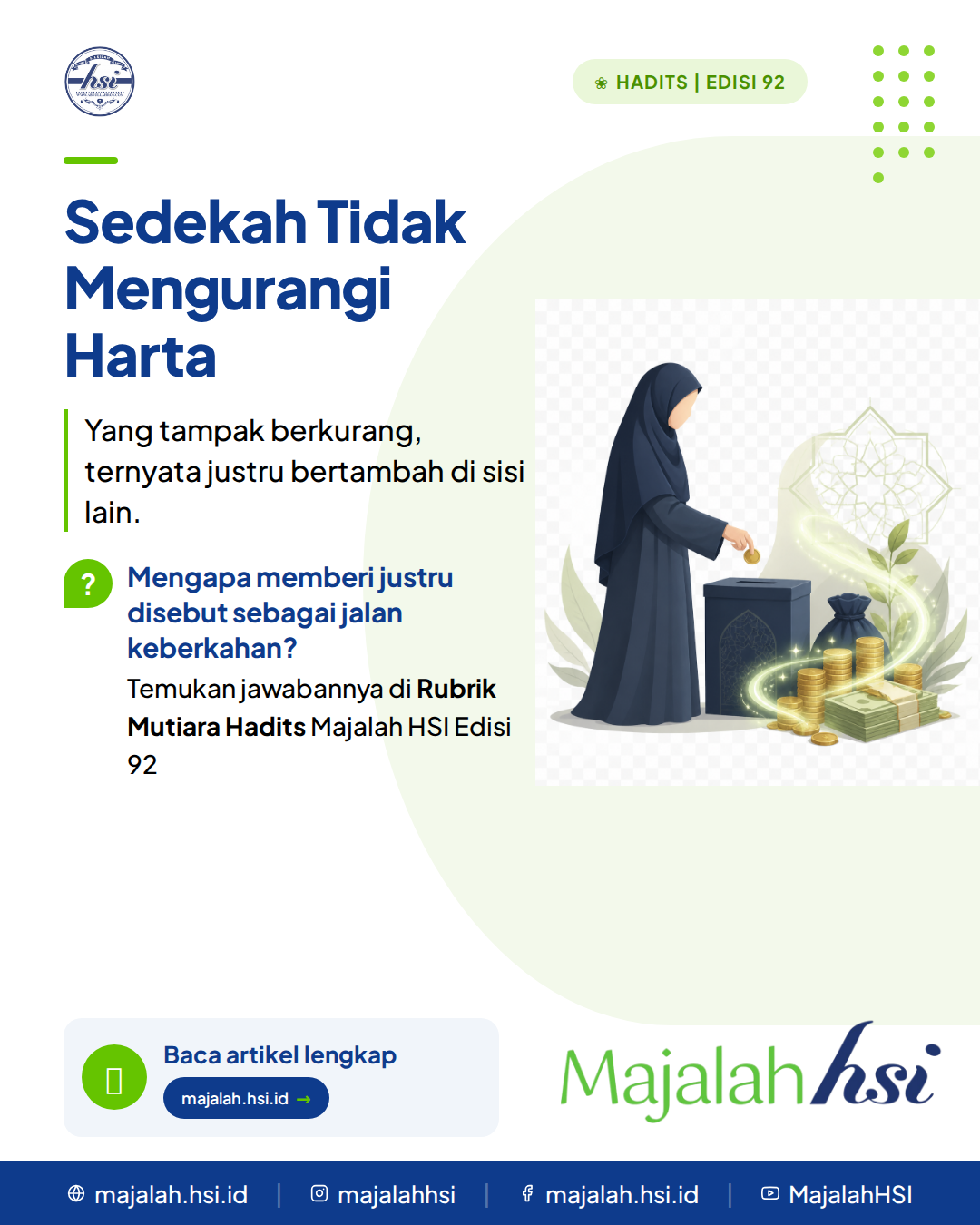 Hadits Edisi 92 Sedekah Tidak Mengurangi Harta