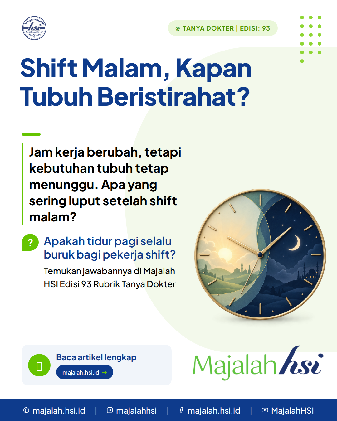 Tanya Dokter Edisi 93 Shift Malam Kapan Tubuh Beristirahat