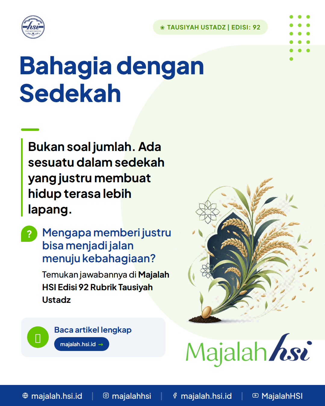 Tausiyah Ustadz Edisi 92 Bahagia Dengan Sedekah