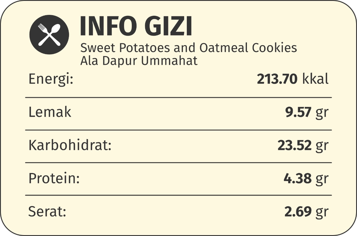 gizi Sweet Potatoes and Oatmeal Cookies